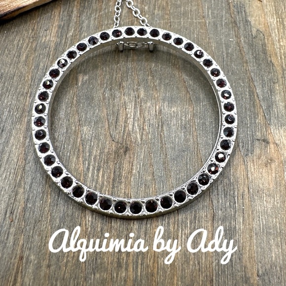 JEWELED NATURAL GARNET EXTRA LONG LAYERING NECKLACE - Picture 1 of 4